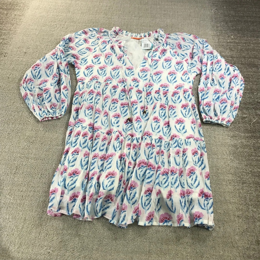 New Oliphant Dress Women Large Ballon Sleeve Short Dress Poppy Blue 1116V